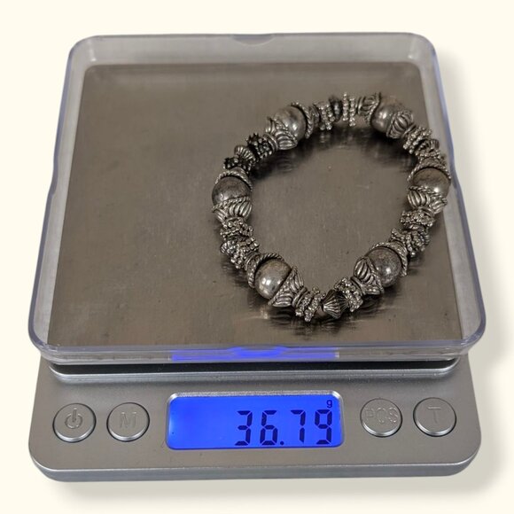 V. Metal Beaded Stretch Bracelet - Picture 4 of 4